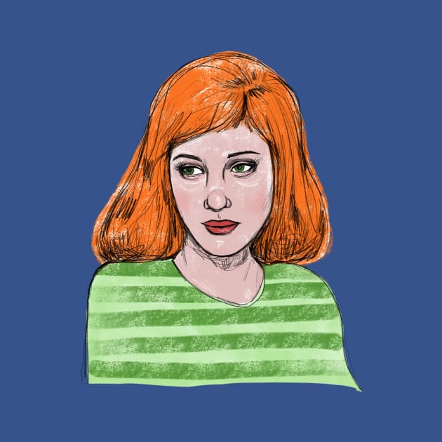 The Pensive Redhead Digital Sketchbook Drawing Pretty Lady by Tessa McSorley