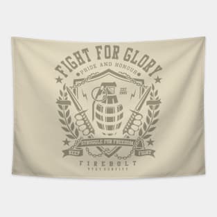 Fight For Glory Pride And Honour Struggle For Freedom Firebolt Grenade and Daggers Tapestry