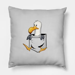 Funny Sea-Bird Drawing Cute Seagull In Pocket Pillow