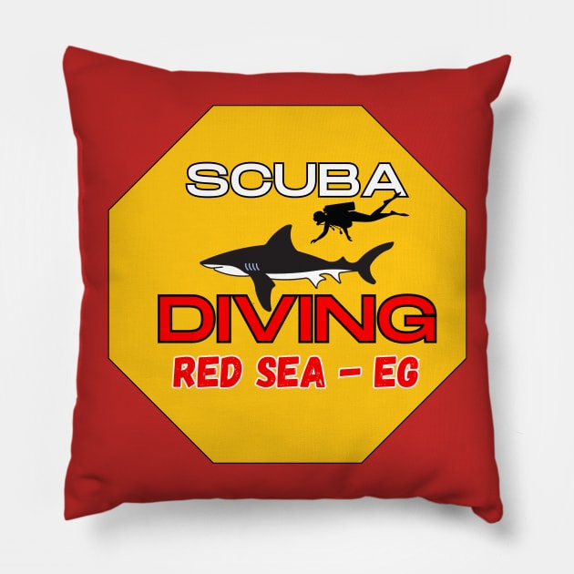 Red Sea - Egypt - Scuba Diving Pillow by DW Arts Design