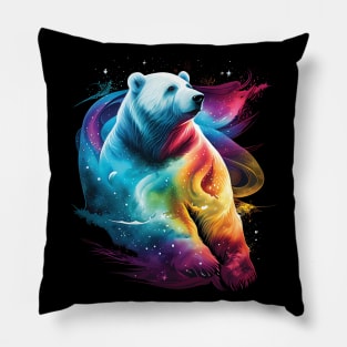 Cosmic Polar Bear Pillow