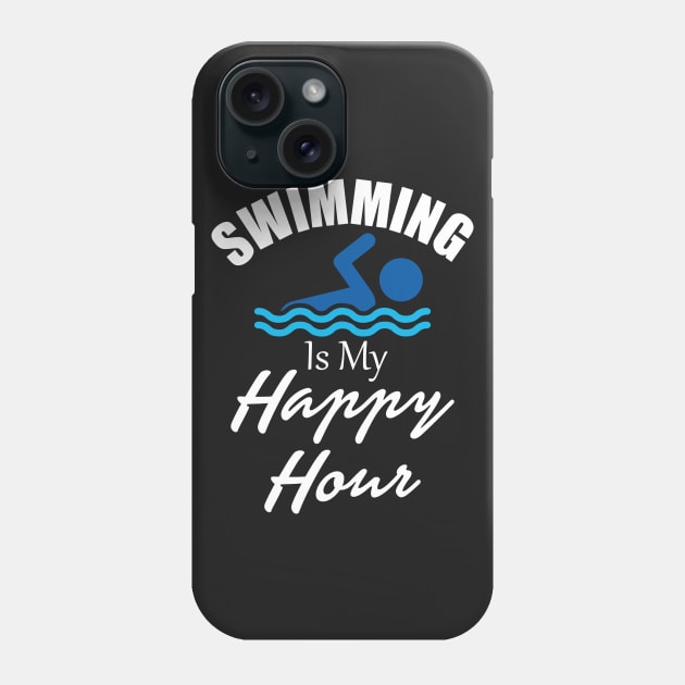 Swimming Is My Happy Hour Men Women Art Phone Case by iamurkat