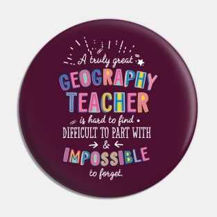 A truly Great Geography Teacher Gift - Impossible to forget Pin