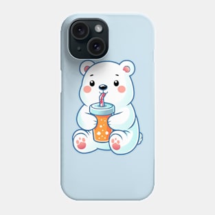 Cute Polar Bear with Softdrink Phone Case