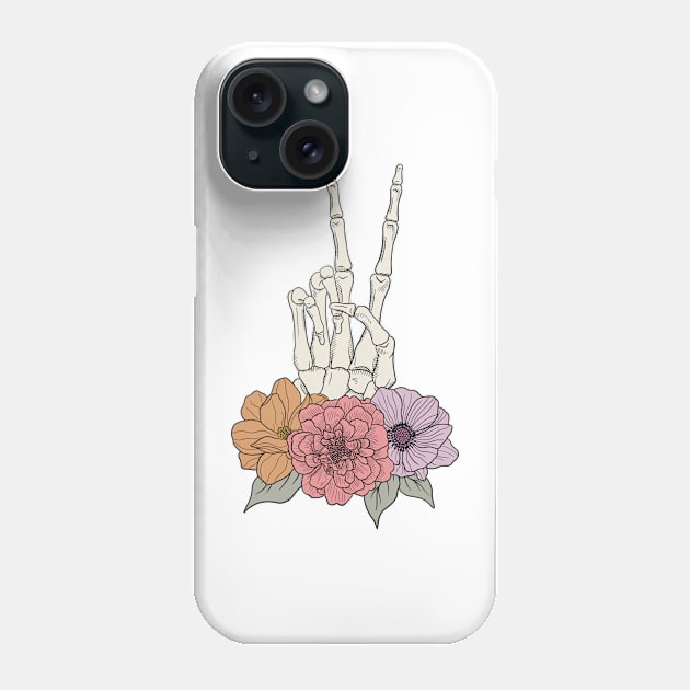 Pretty peace skeleton Phone Case by chris@christinearnold.com