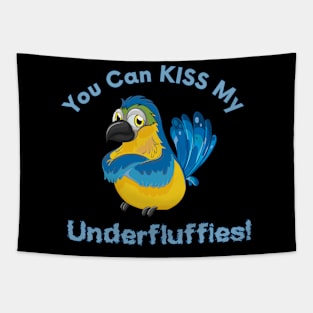 Blue Gold Macaw Parrot Kiss Underfluffies Tapestry