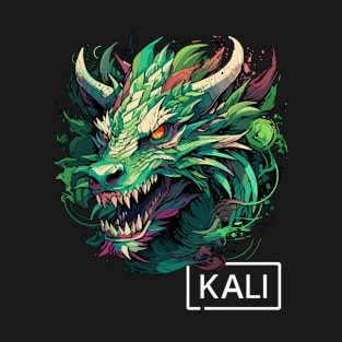 Modern Green Kali Linux Dragon Design for Ethical Hackers T-Shirt