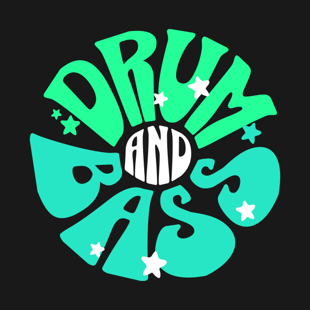 DRUM AND BASS  - Y2K Font Flower (white/green/teal) by DISCOTHREADZ 