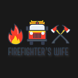 Proud Firefighters Wife T Shirt Gift with Firetruck T-Shirt
