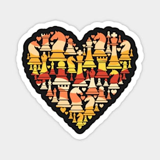 Colorful Chess Heart Magnet