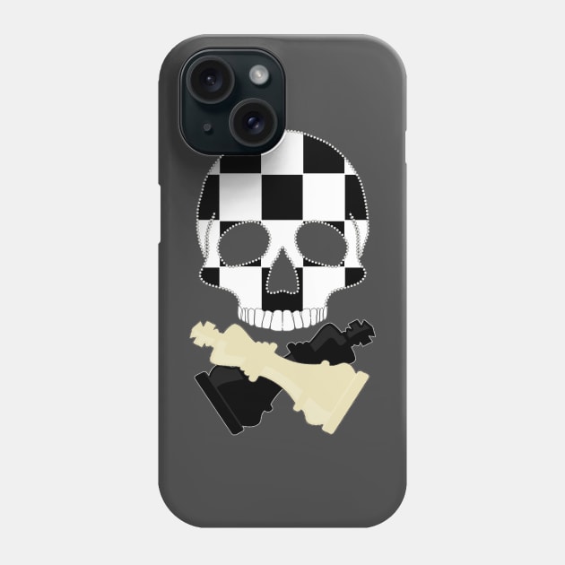 Chessboard Skull Phone Case by Nuletto