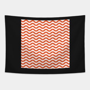 Orange Wavy Lines Fall Halloween Repeat Pattern Tapestry