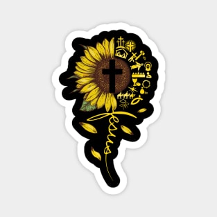 Jesus Sunflower Magnet