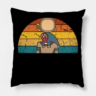 Vintage Retro God Ra, The Creator God of Ancient Egypt Pillow