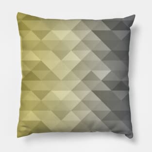 Yellow Ultimate Gray Gradient Geometric Triangle Squares Pattern Pillow