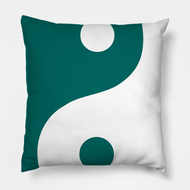 Teal yin yang design Pillow by Made the Cut