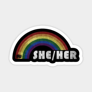 Grunge LGBT+ Pride - She/Her Pronouns Magnet