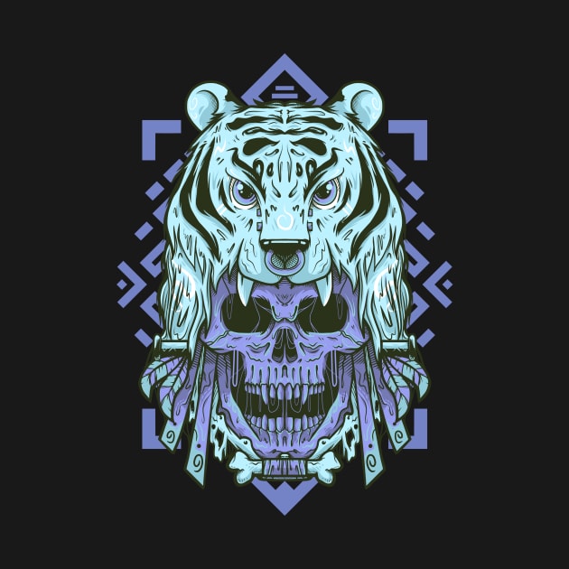 Tiger Head Skull V.4 by barqisme