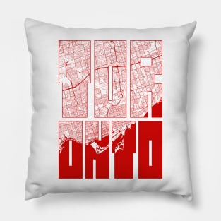 Toronto, Canada City Map Typography - Oriental Pillow