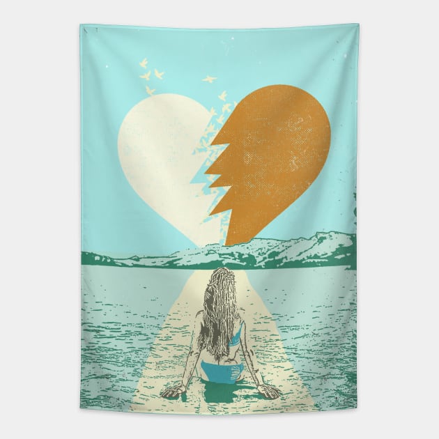SUNSET LAKE Tapestry by Showdeer
