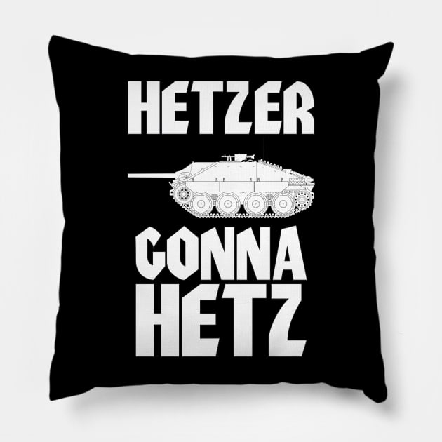 Hetzer Gonna Hetz Jagdpanzer 38 white version Pillow by FAawRay