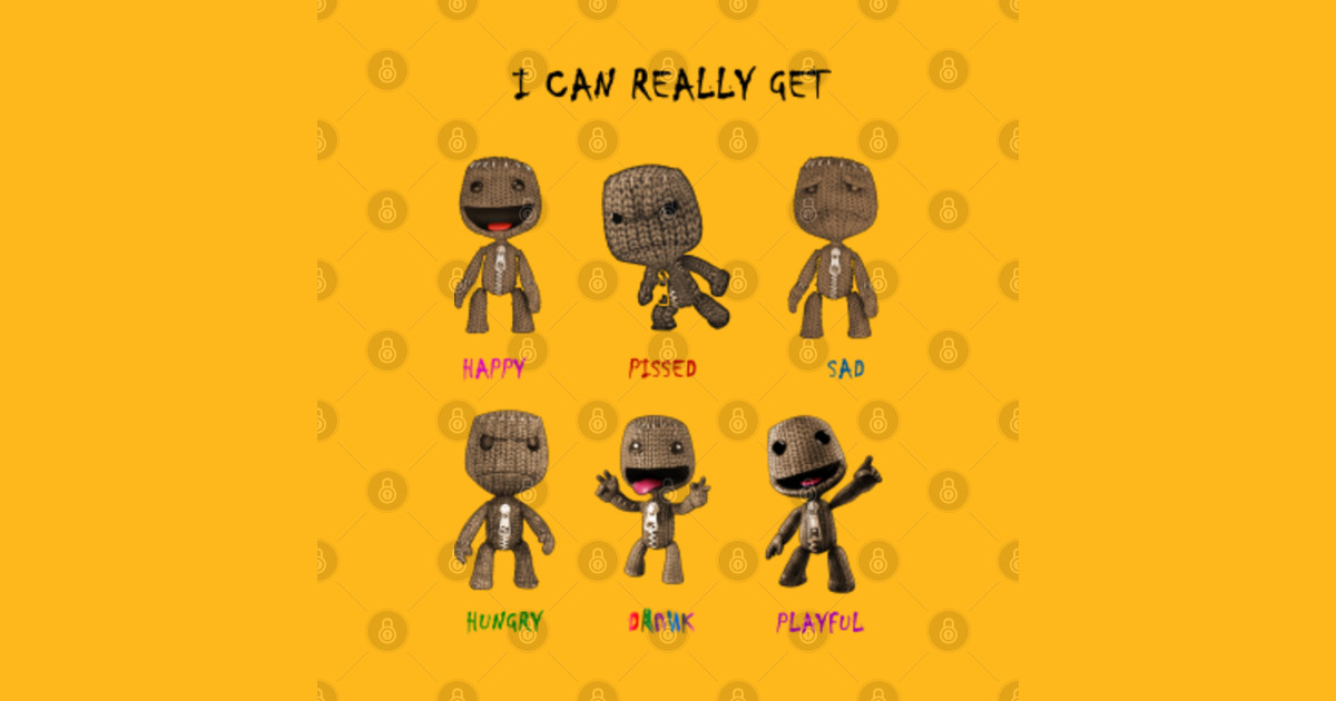 Sackboy Moods Sackboy Sticker TeePublic