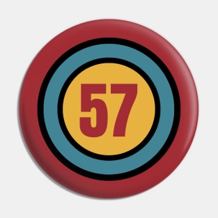 The Number 57 - fifty seven - fifty seventh - 57th Pin