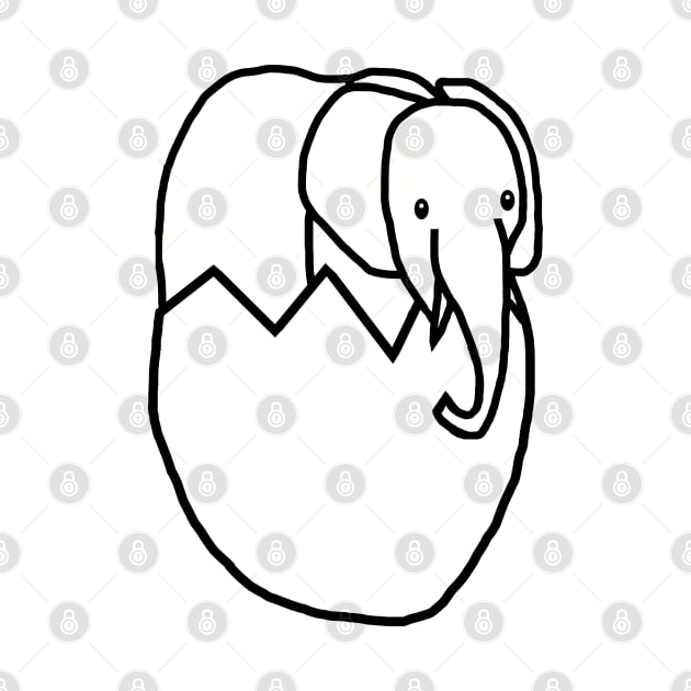 Baby Elephant Hatching from Easter Egg Outline by ellenhenryart