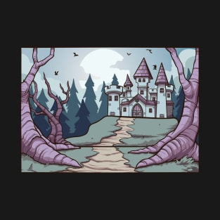 Halloween Dracula Vampire Mansion T-Shirt