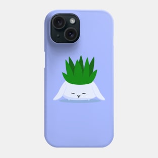 Sleeping bunny potted plant Phone Case
