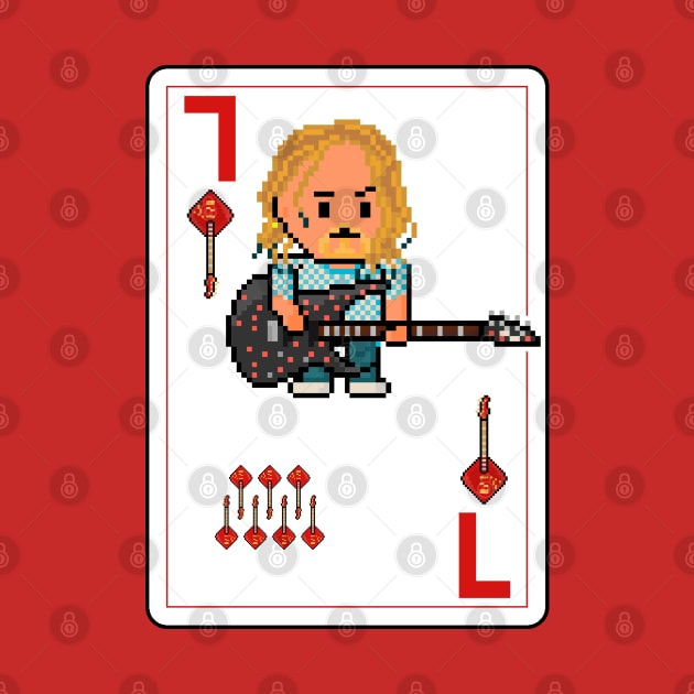 Pixelrockstars Seven of Diamonds Playing Card by gkillerb