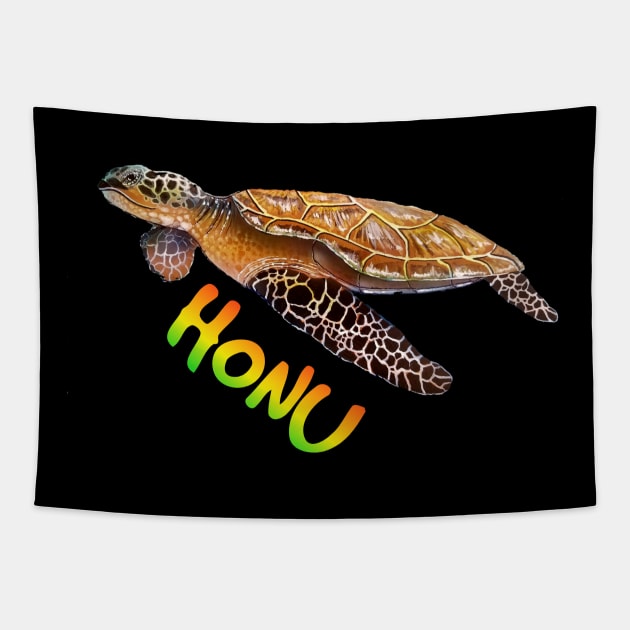 Hawaiian sea turtle Tapestry by Coreoceanart
