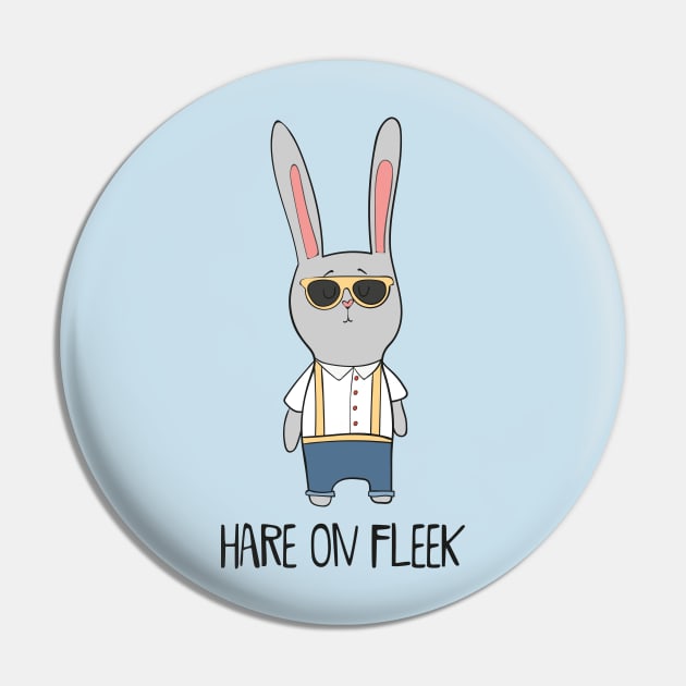 Hare On Fleek- Cute Rabbit Gift Pin by Dreamy Panda Designs
