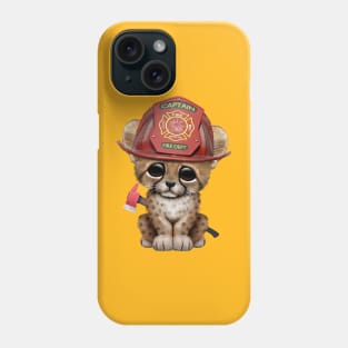 Cute Cheetah Cub Firefighter Phone Case