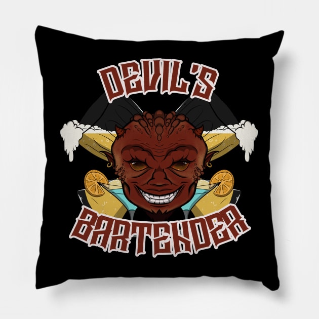 Devil's Bartender Pillow by RampArt