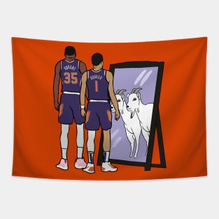 Kevin Durant and Devin Booker Mirror GOATs Tapestry