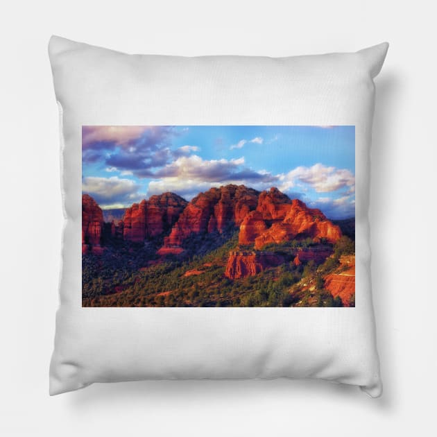 Cliffs of Sedona at Sunset Pillow by briankphoto