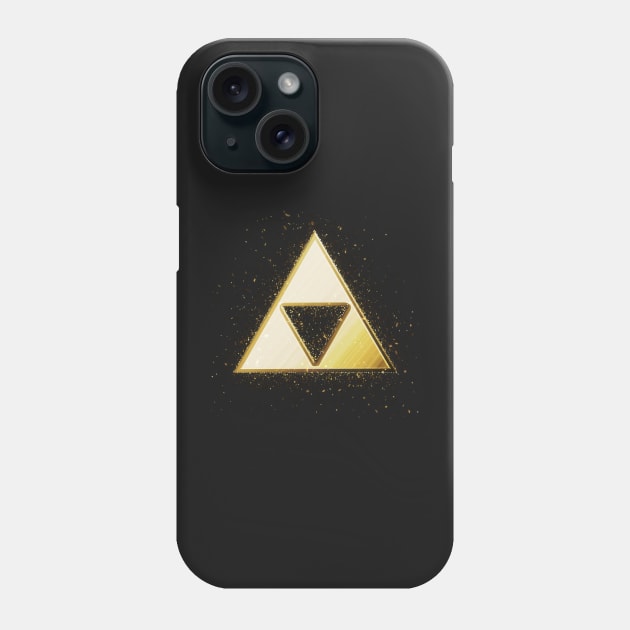 Gold Triforce Glitter Paint Splatter Phone Case by MidnightSky07