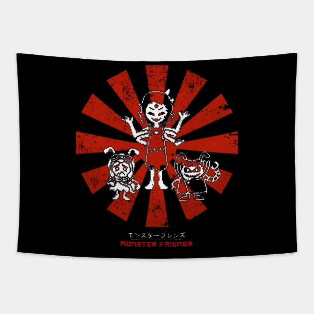 Monster Friends Undertale Retro Japanese Tapestry by Nova5