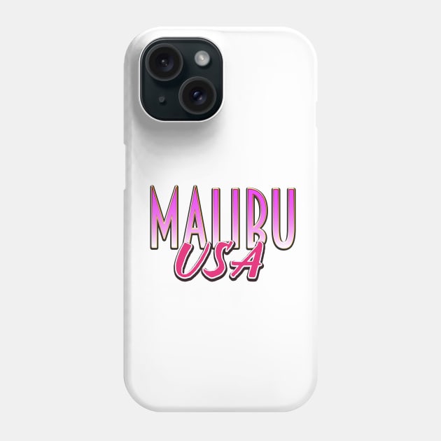 Malibu USA vintage text Phone Case by nickemporium1