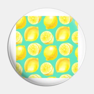 Watercolor lemons pattern Pin