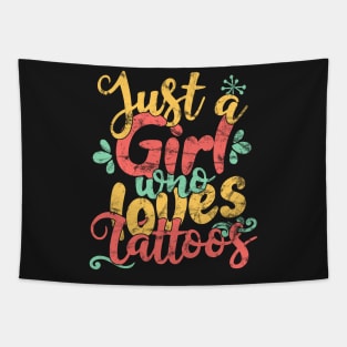 Just A Girl Who Loves Tattoos Gift product Tapestry