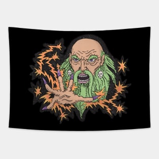 Whimsical Wizard Tattoo - American Trad Aesthetic Tapestry