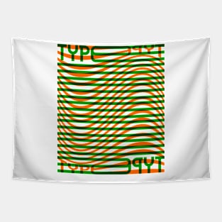 Type Wave (Green Orange) Tapestry