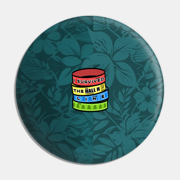 I Survived the Hall H Line - Wristbands Hawaiian Teal Pin by Nightwing Futures