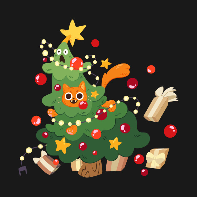 Orange cat energy in the Christmas Tree by Victoria Hamre