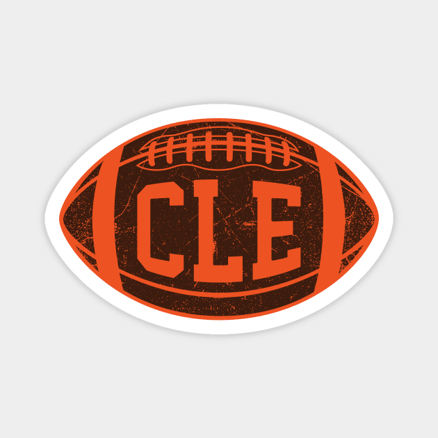 CLE Retro Football - White Magnet by KFig21