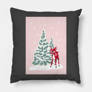 Vintage Christmas Tree Cookies with Baby Deer Cake Decoration Pillow