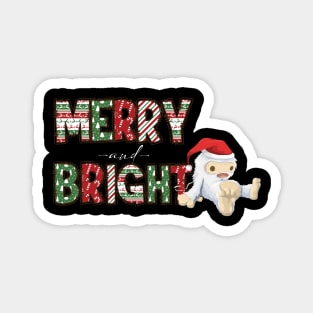 Merry and bright abominable cute snow yeti design Magnet