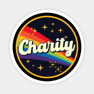 Charity // Rainbow In Space Vintage Style Magnet